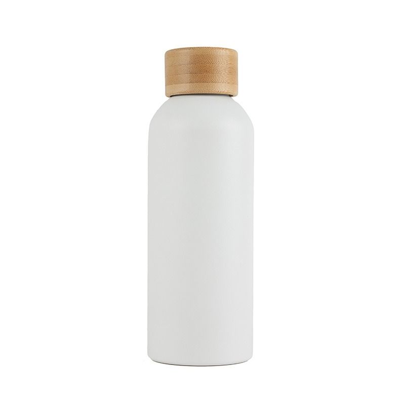 Botella con tapa de bambú personalizable con logo