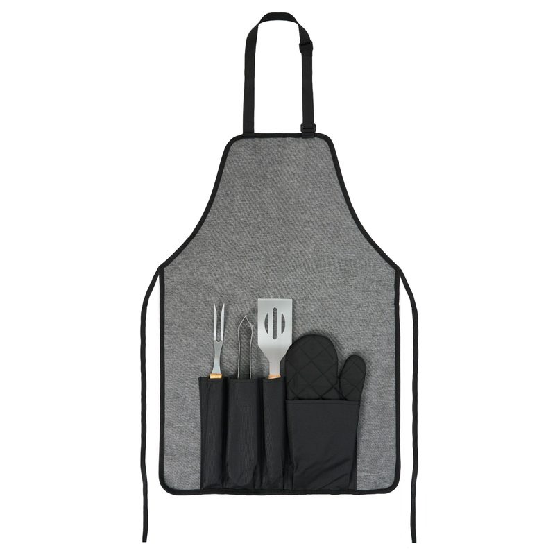 Delantal parrillero con utensilios personalizable con logo