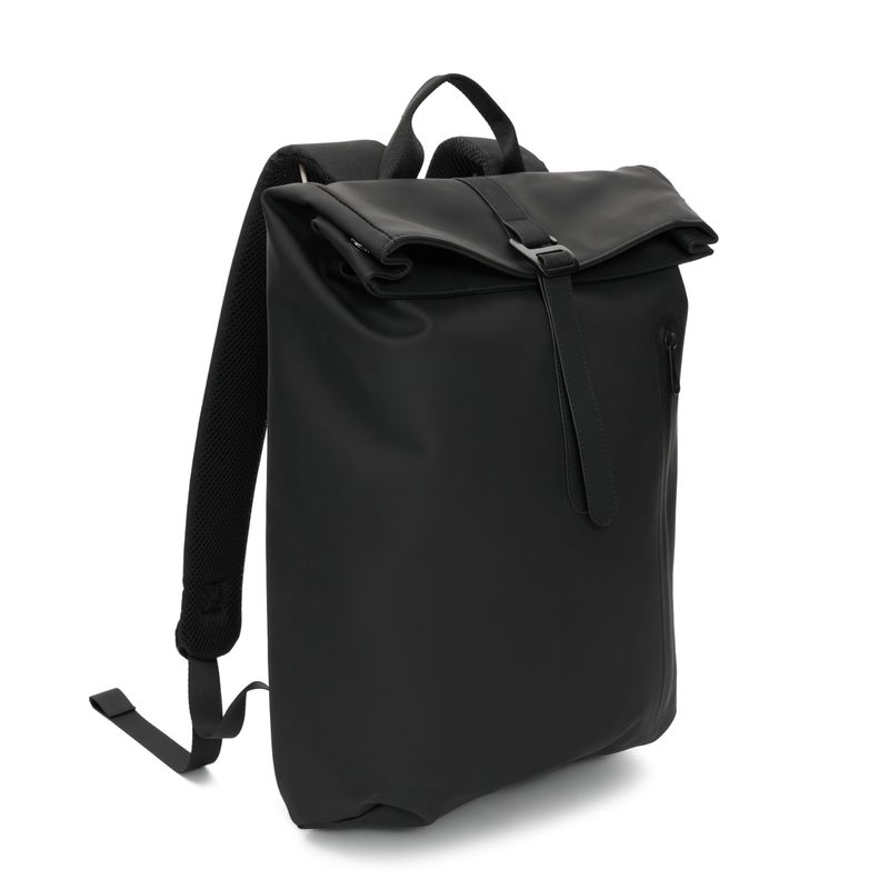 Mochila enrollable negra personalizable con logo